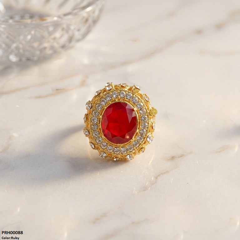 PRH00088 FRN Oval Stone Ring Adjustable - PRH