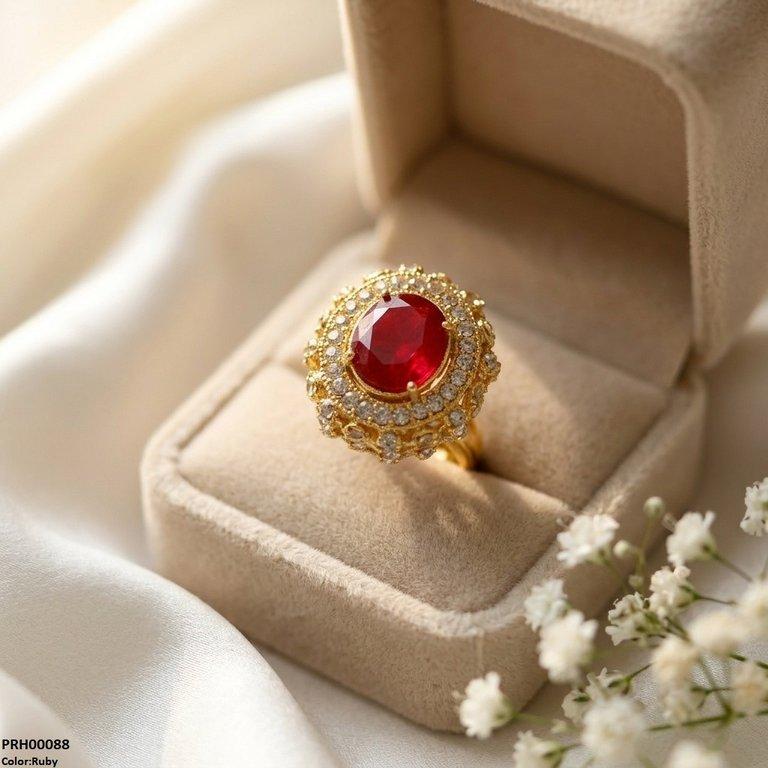 PRH00088 FRN Oval Stone Ring Adjustable - PRH