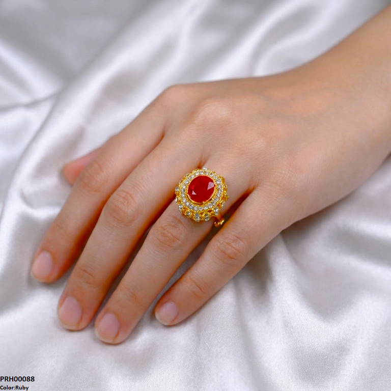PRH00088 FRN Oval Stone Ring Adjustable - PRH