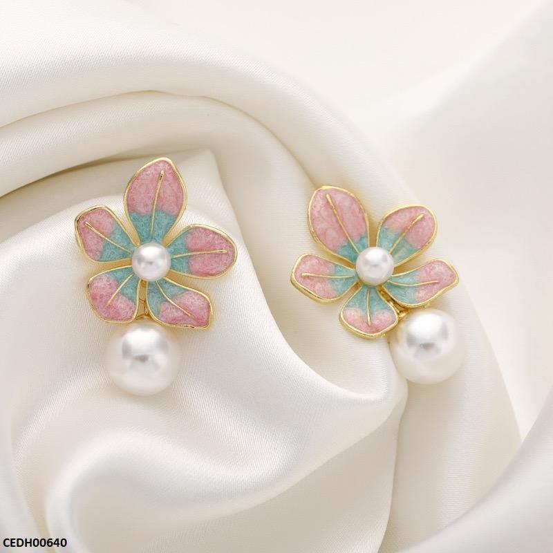 CEDH00640 LSH Shaded Flower Pearl Drop - CEDH