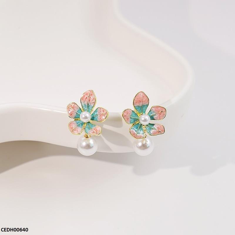 CEDH00640 LSH Shaded Flower Pearl Drop - CEDH