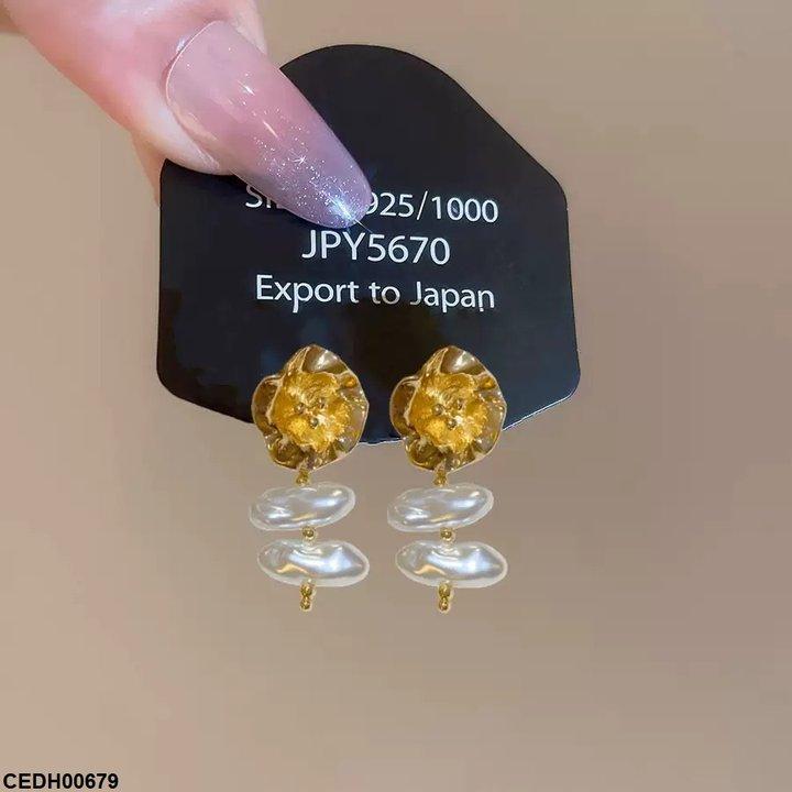 CEDH00679 SYB Flower Pearl Drop Earrings - CEDH