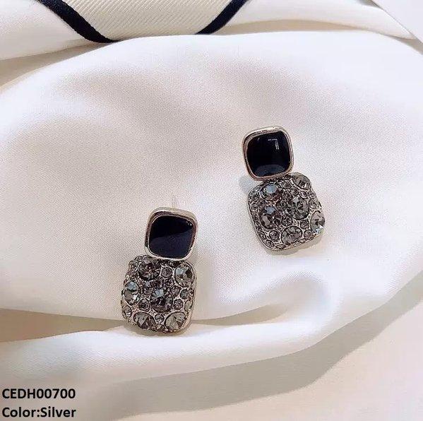 CEDH00700 LSH Round Stone Square Drop Earrings  - CEDH