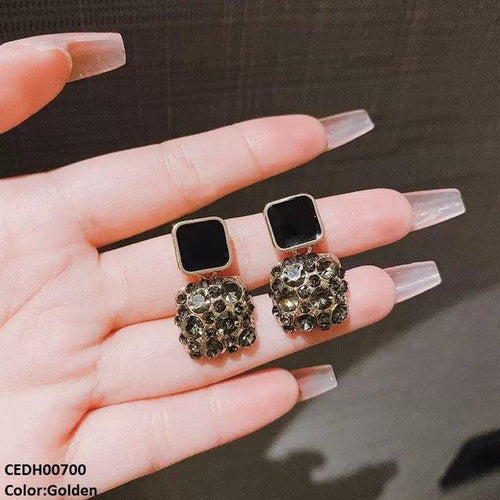 CEDH00700 LSH Round Stone Square Drop Earrings  - CEDH