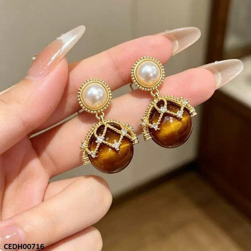 CEDH00716 SYB Round Pearl Drop Earrings - CEDH