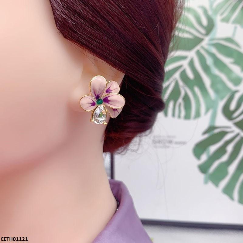CETH01121 LSH  Flower/Tear Stone Tops Pair - CETH