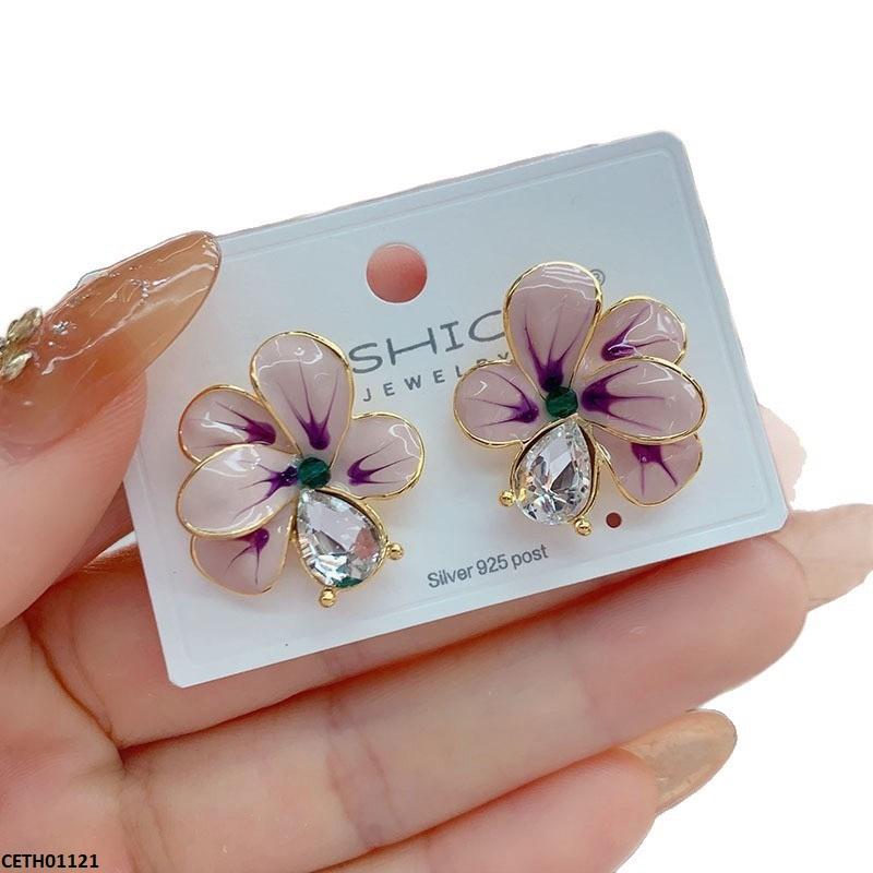 CETH01121 LSH  Flower/Tear Stone Tops Pair - CETH