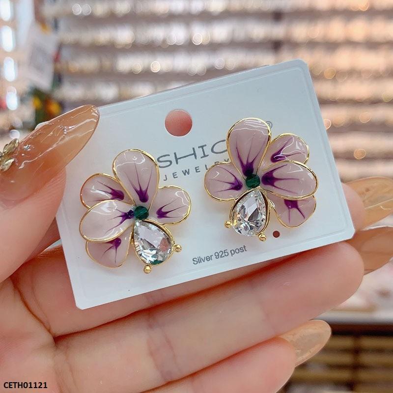 CETH01121 LSH  Flower/Tear Stone Tops Pair - CETH