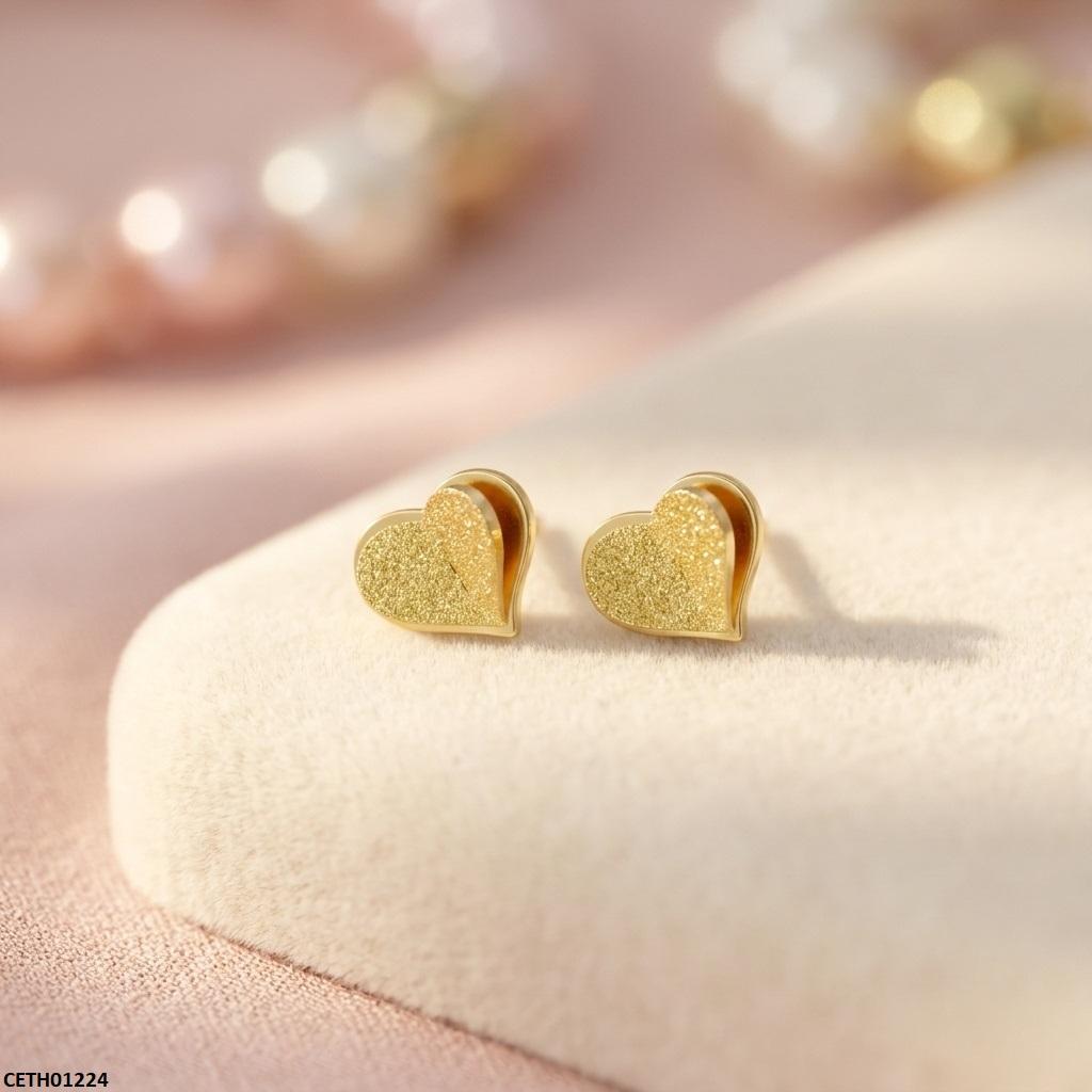 CETH01224 XAS Double Heart Stainless Steel Tops Pair - CETH
