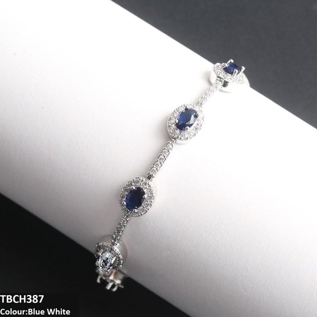 TBCH387 WKO Blue Oval Join Bracelet Adjustable