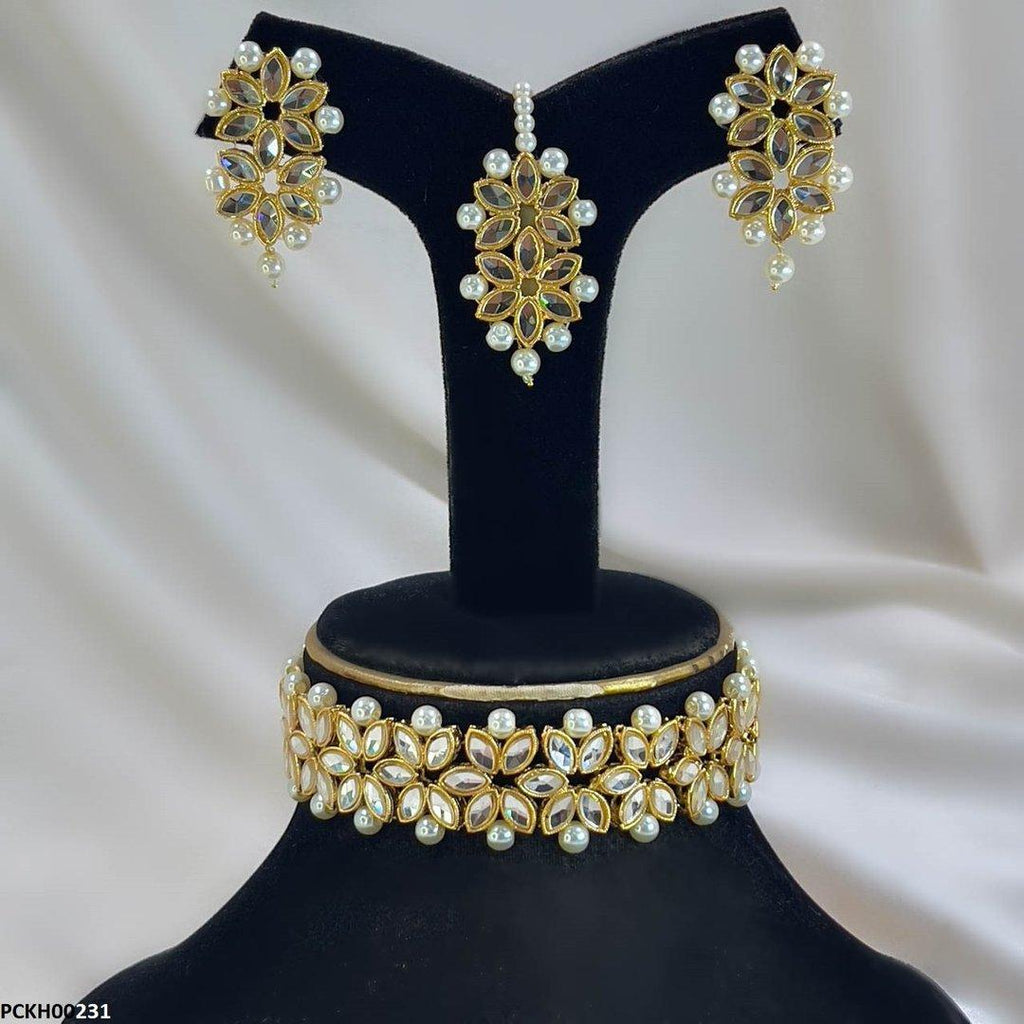 PCKH00231 SDQ Marquise Flower Choker Set - PCKH