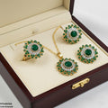PPSH00268 SDQ Round Stone Flower Pendant Set - PPSH