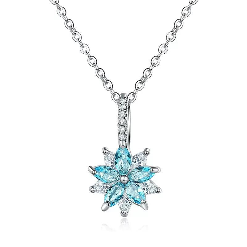 TPSH00948 WKO Stainless Steel Marquise Flower Zircon Pendant - TPSH