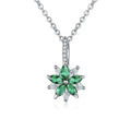 TPSH00948 WKO Stainless Steel Marquise Flower Zircon Pendant - TPSH