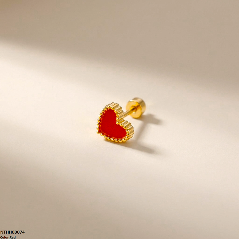 NTHH00074 XAS Heart Stainless Steel Nose Pin - NTHH