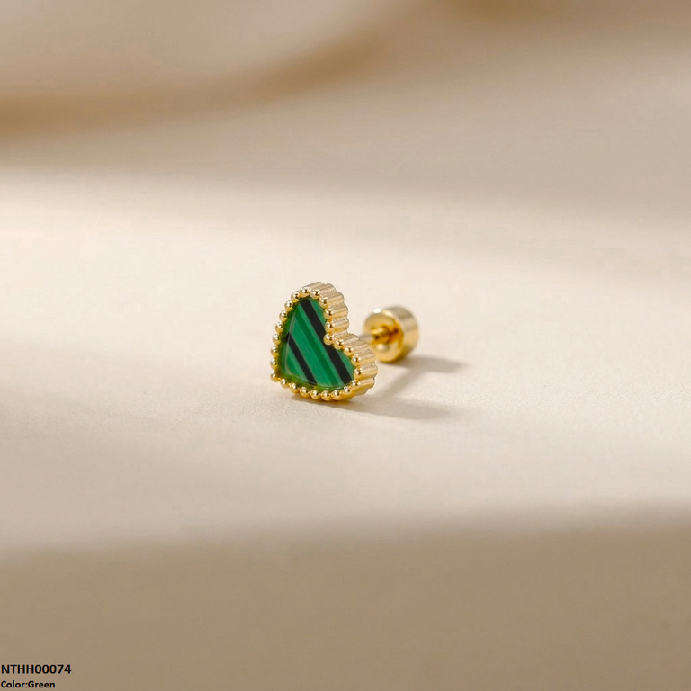 NTHH00074 XAS Heart Stainless Steel Nose Pin - NTHH