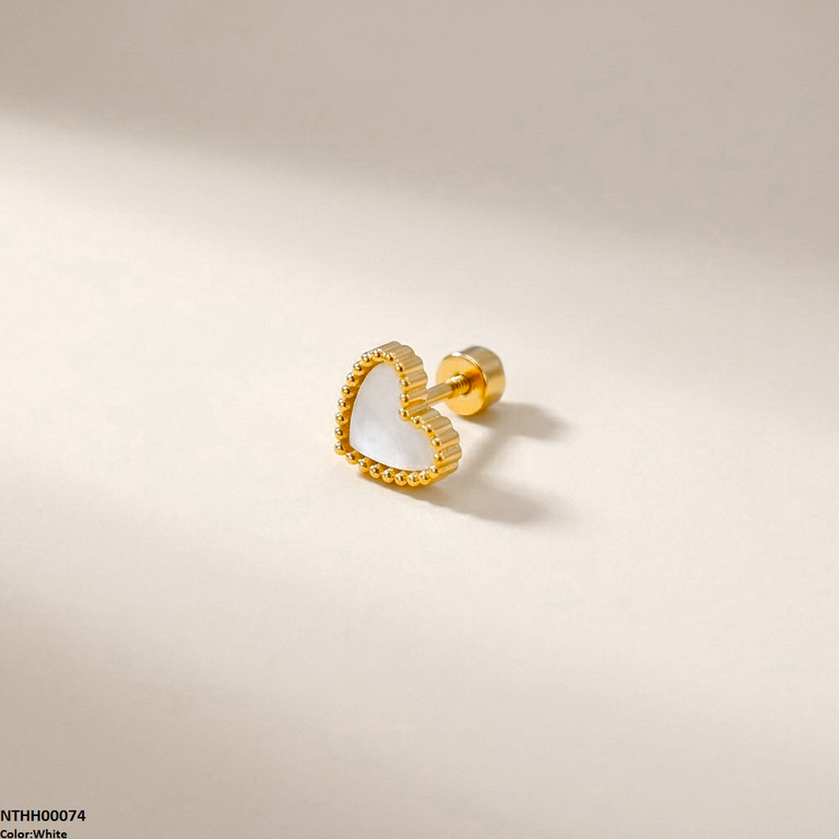 NTHH00074 XAS Heart Stainless Steel Nose Pin - NTHH