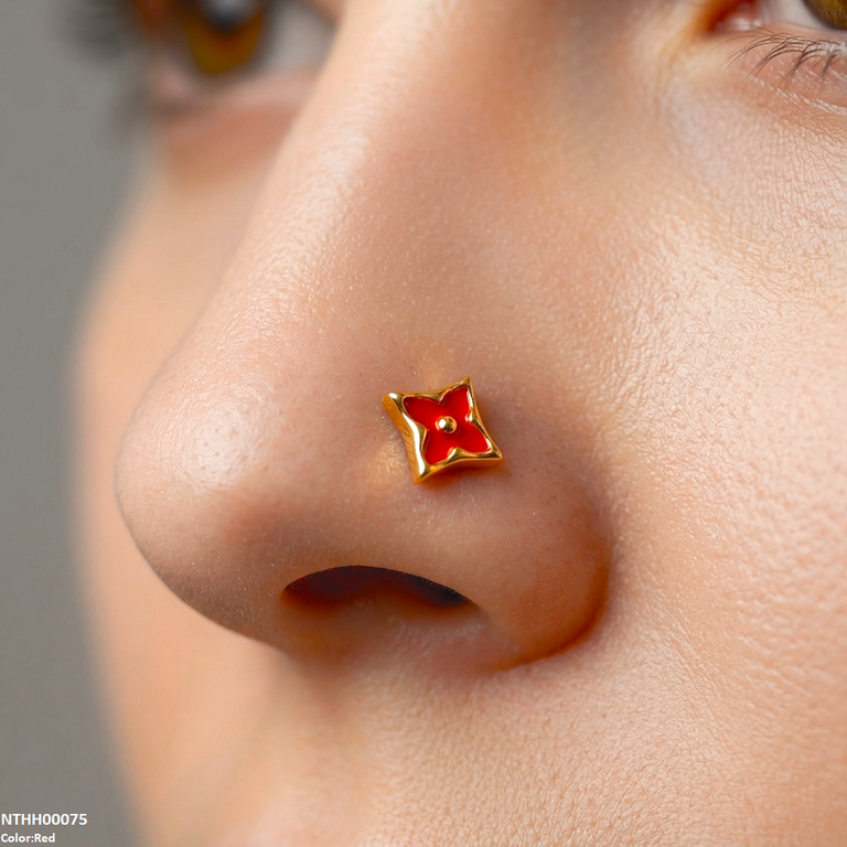 NTHH00075 XAS Flower Stainless Steel Nose Pin - NTHH