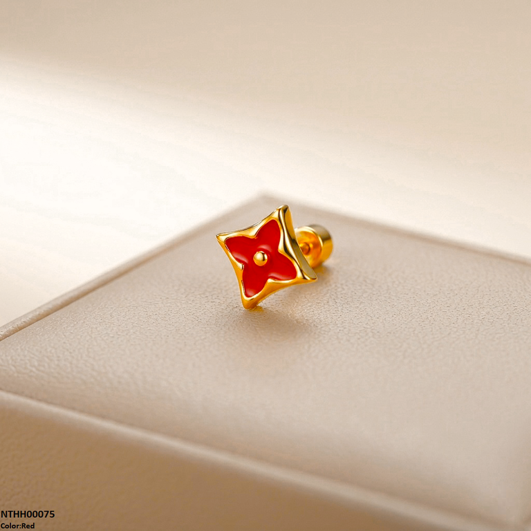NTHH00075 XAS Flower Stainless Steel Nose Pin - NTHH
