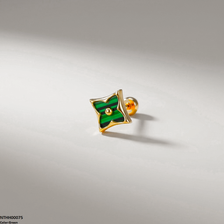 NTHH00075 XAS Flower Stainless Steel Nose Pin - NTHH
