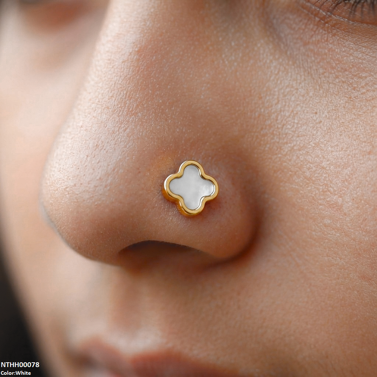 NTHH00078 XAS Flower Stainless Steel Nose Pin - NTHH