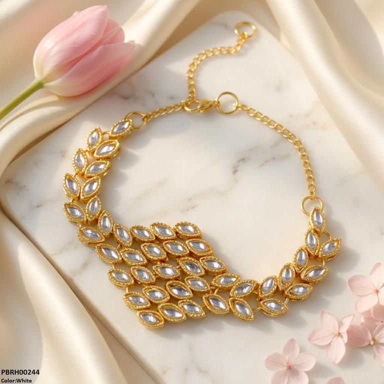 TBRH00486 MSJ Stainless Steel Flower Stone Braclet - TBRH