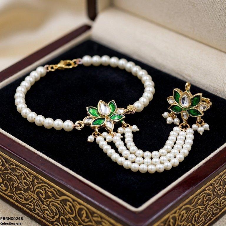 PBRH00246 ABD Tear/Marquise Flower Angla Bracelet Adjustable - PBRH