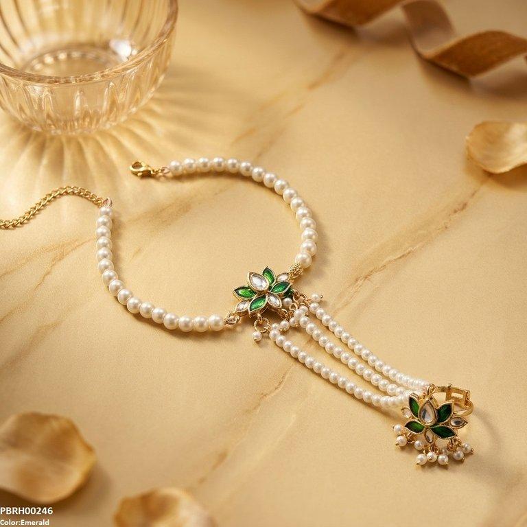 PBRH00246 ABD Tear/Marquise Flower Angla Bracelet Adjustable - PBRH