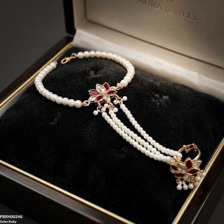 PBRH00246 ABD Tear/Marquise Flower Angla Bracelet Adjustable - PBRH