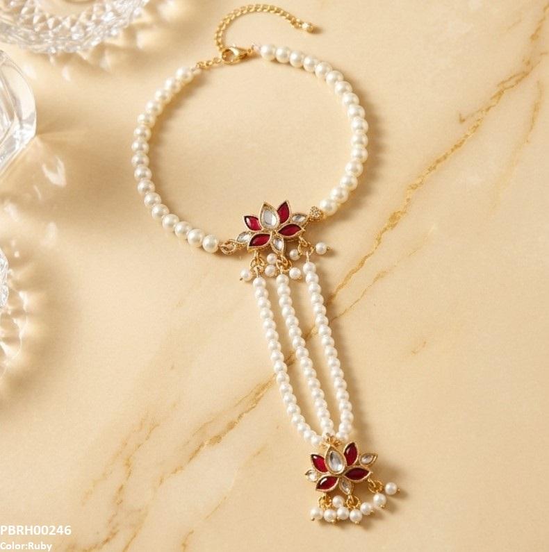 PBRH00246 ABD Tear/Marquise Flower Angla Bracelet Adjustable - PBRH