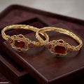 PBRH00247 AZM Rectabgle Flower Bangles Set - PBRH