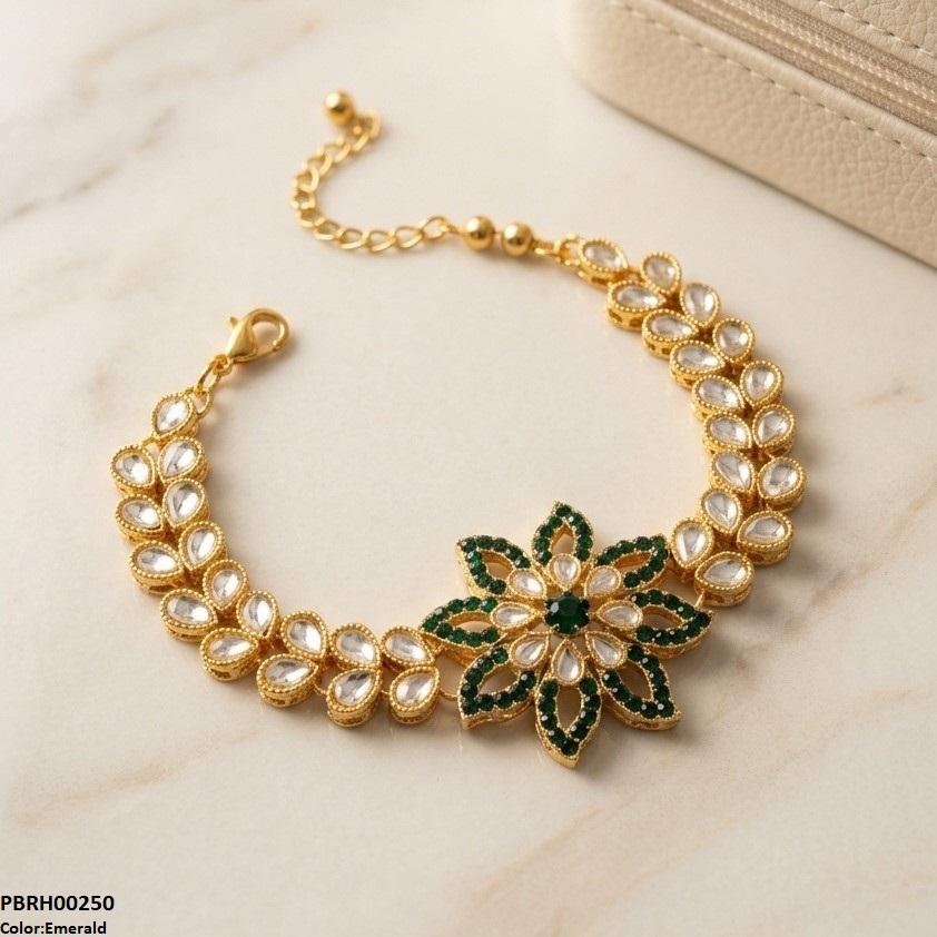 PBRH00250 MZM Floral Flower Bracelet Adjustable  - PBRH