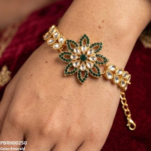 PBRH00250 MZM Floral Flower Bracelet Adjustable  - PBRH