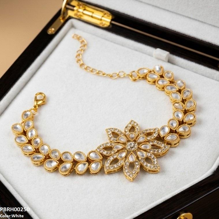 PBRH00250 MZM Floral Flower Bracelet Adjustable  - PBRH