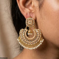 PEDH00169 MZM Round Pearl Bell Drop Earring - PEDH