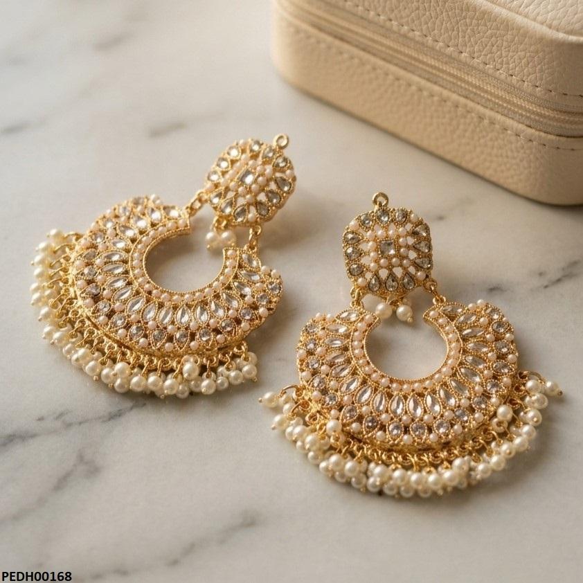 PEDH00168 MZM Round Pearl Drop Earring - PEDH