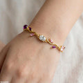 TBCH00593 MSJ Tulip Leaf Multi Stone Bracelet - TBCH