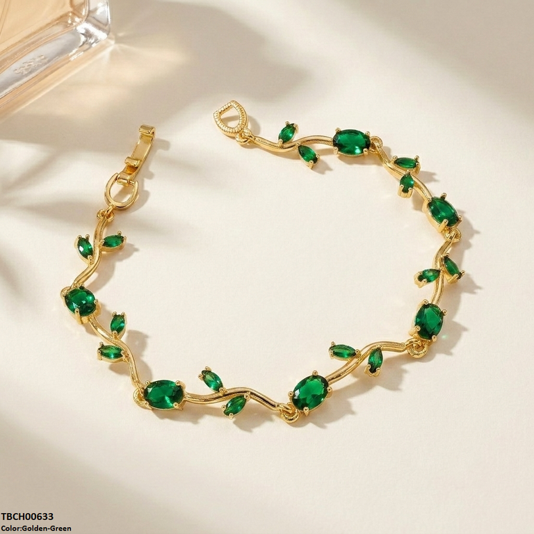 TBRH00486 MSJ Stainless Steel Flower Stone Braclet - TBRH