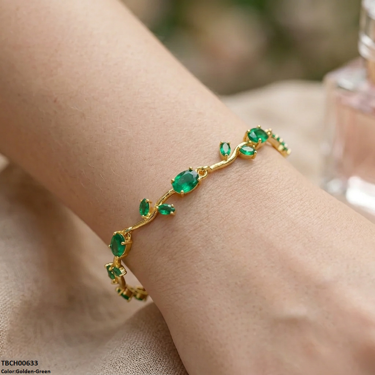 TBRH00486 MSJ Stainless Steel Flower Stone Braclet - TBRH