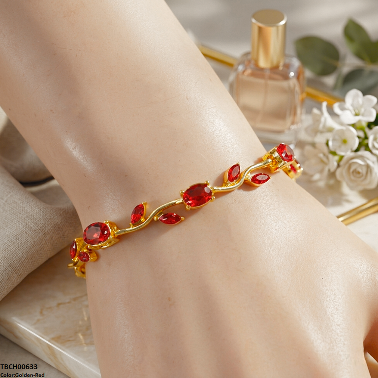 TBRH00486 MSJ Stainless Steel Flower Stone Braclet - TBRH