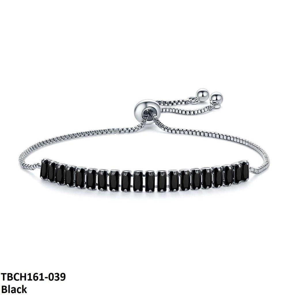 TBCH161 WKO Baguette Cut Tennis Hand Bracelet Adjustable