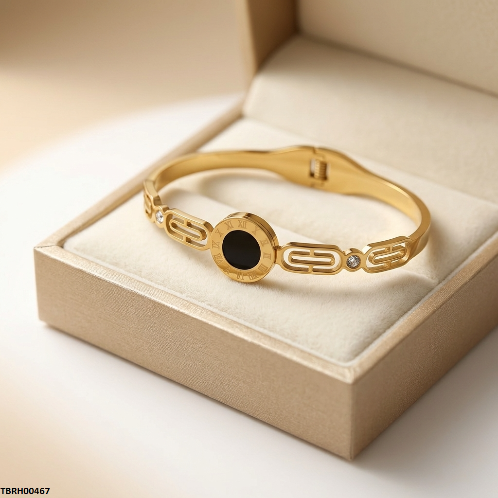 TBRH00486 MSJ Stainless Steel Flower Stone Braclet - TBRH
