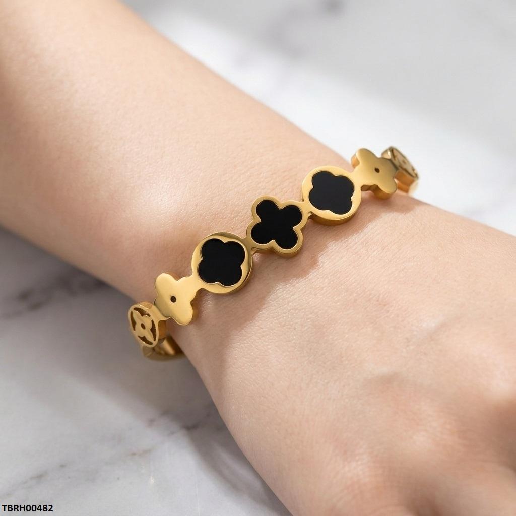 TBRH00486 MSJ Stainless Steel Flower Stone Braclet - TBRH