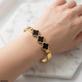 TBRH00494  MSJ Stainless Steel Three Clover Bracelet - TBRH