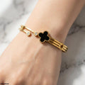 TBRH00500 MSJ Stainless Steel Clover Stone Bracelet - TBRH