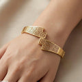 TBRH00518 MSS Round Greek Key Stainless Steel Bracelet - TBRH