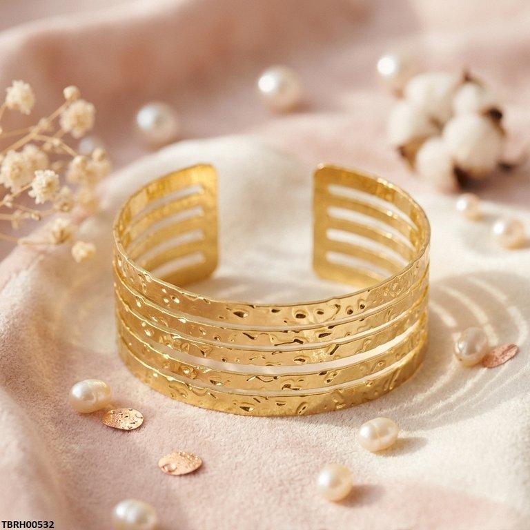 TBRH00486 MSJ Stainless Steel Flower Stone Braclet - TBRH