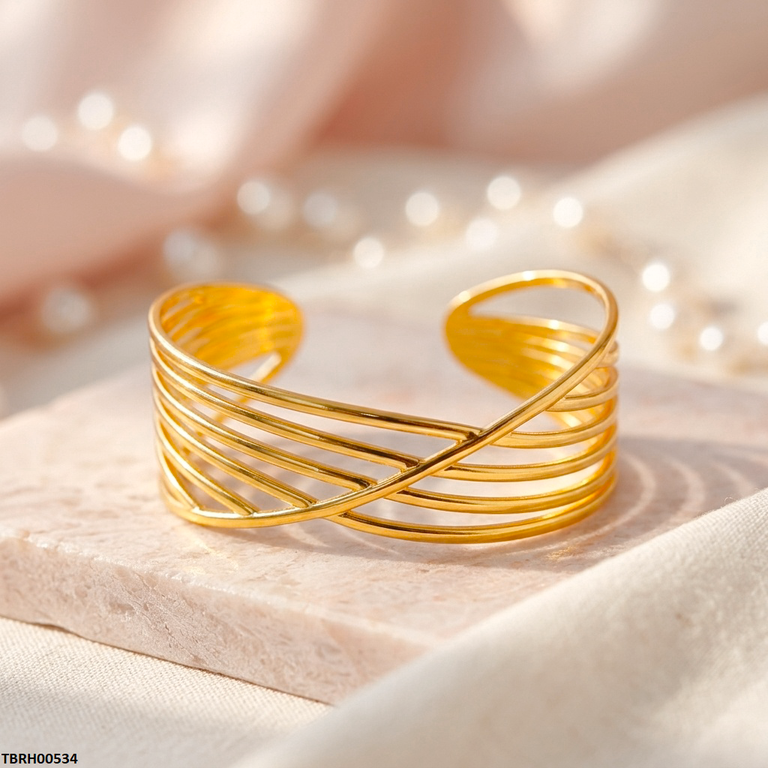 TBRH00486 MSJ Stainless Steel Flower Stone Braclet - TBRH