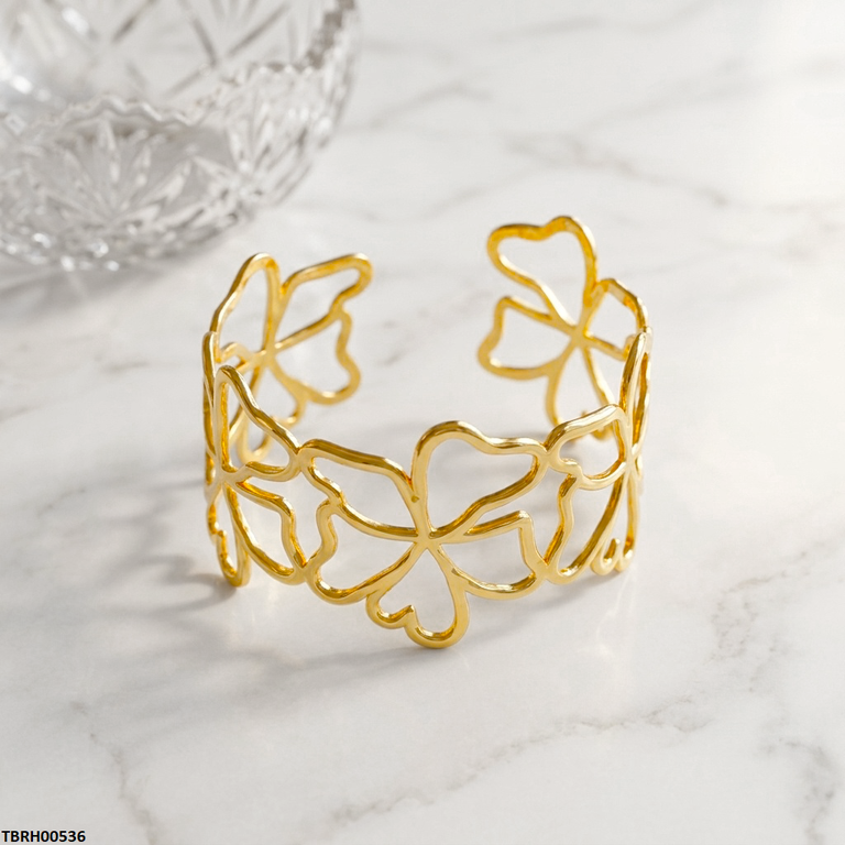 TBRH00486 MSJ Stainless Steel Flower Stone Braclet - TBRH