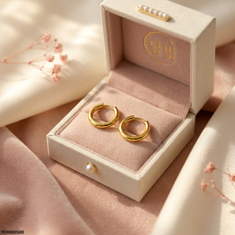 TEHH00500  XAS Round Stainless Steel Ear Hoops Pair - TEHH